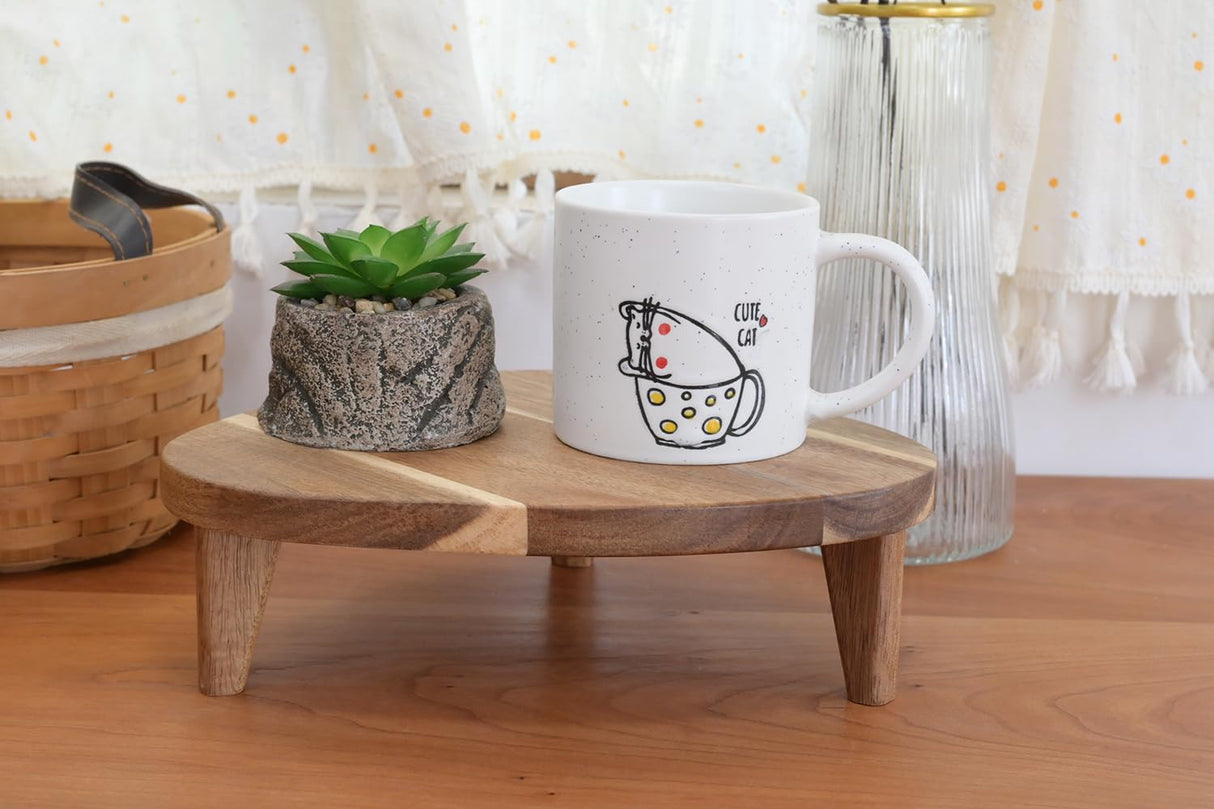 RiLiKar Wood Corner Pedestal Stand Triangle Decorative Farmhouse Wood Riser for Display Wooden Stand Soap Tray Candle Plant Holder Kitchen Bathroom Coffee Bar Counter Organizer RiLiKar