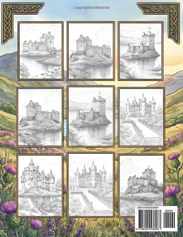 Scottish Castles: A Coloring Tour of Scotland’s Grand Castles & Forgotten Ruins Majosta