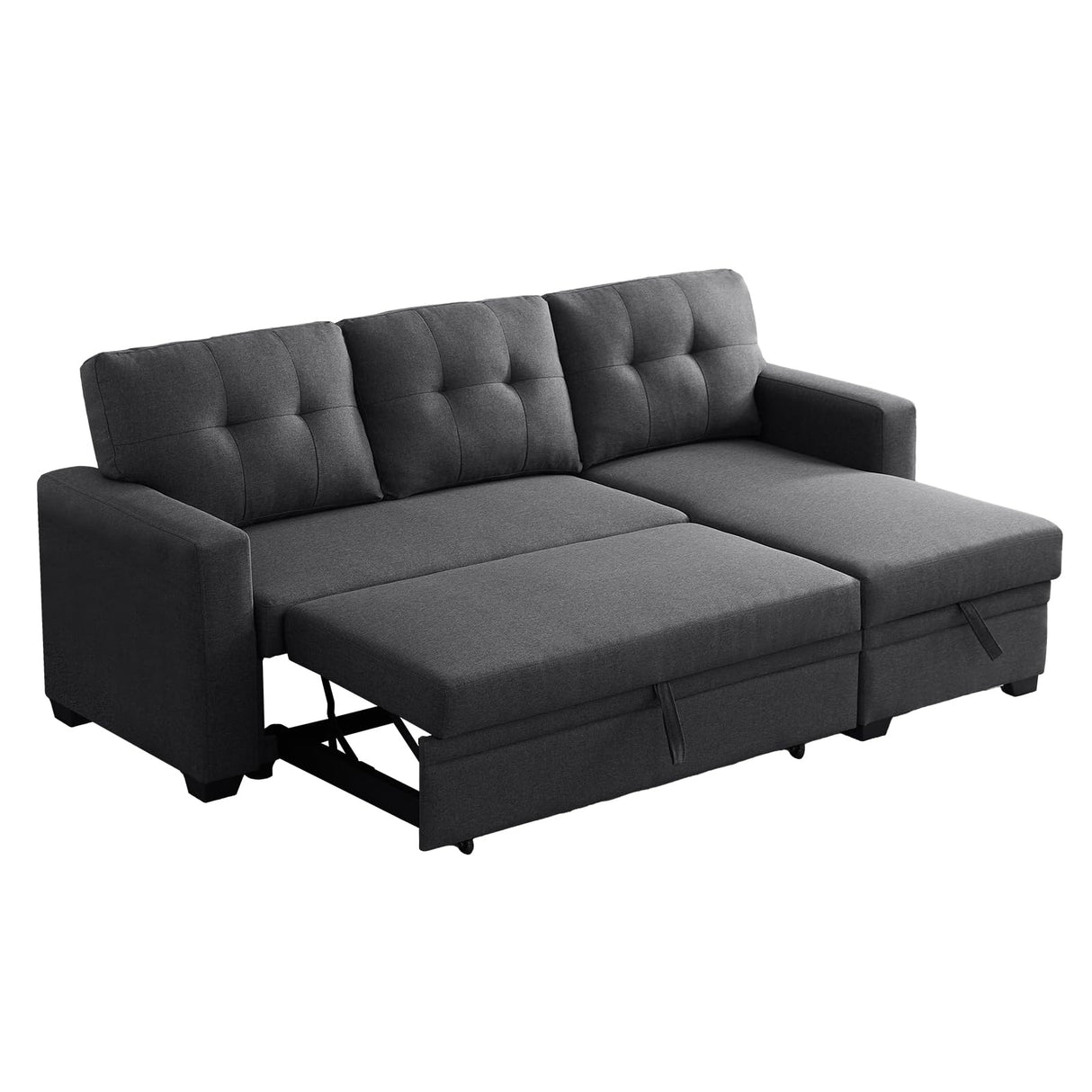 Yafylly L Shape Sleeper Sofa Bed with Storage, Large Full Size Pull Out Sectional Couch, Futon Chaise Lounge Recliner for Living Room, Apartment, Bedroom, Office Yafylly