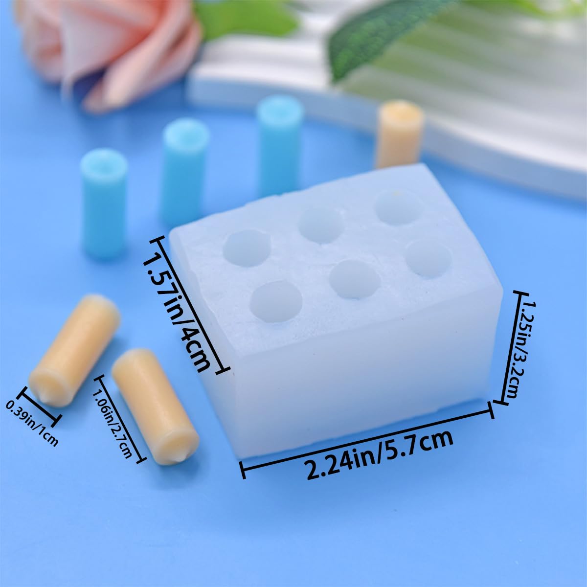 2 PCS Mini Long Cylinder Shape Mold Pillar Cylinder Shape Mold Silicone Candle Molds Mini Twisted Cylinder Mould for Candle Home Decoration Candle Making Birthday Cake Decor AddLotLot