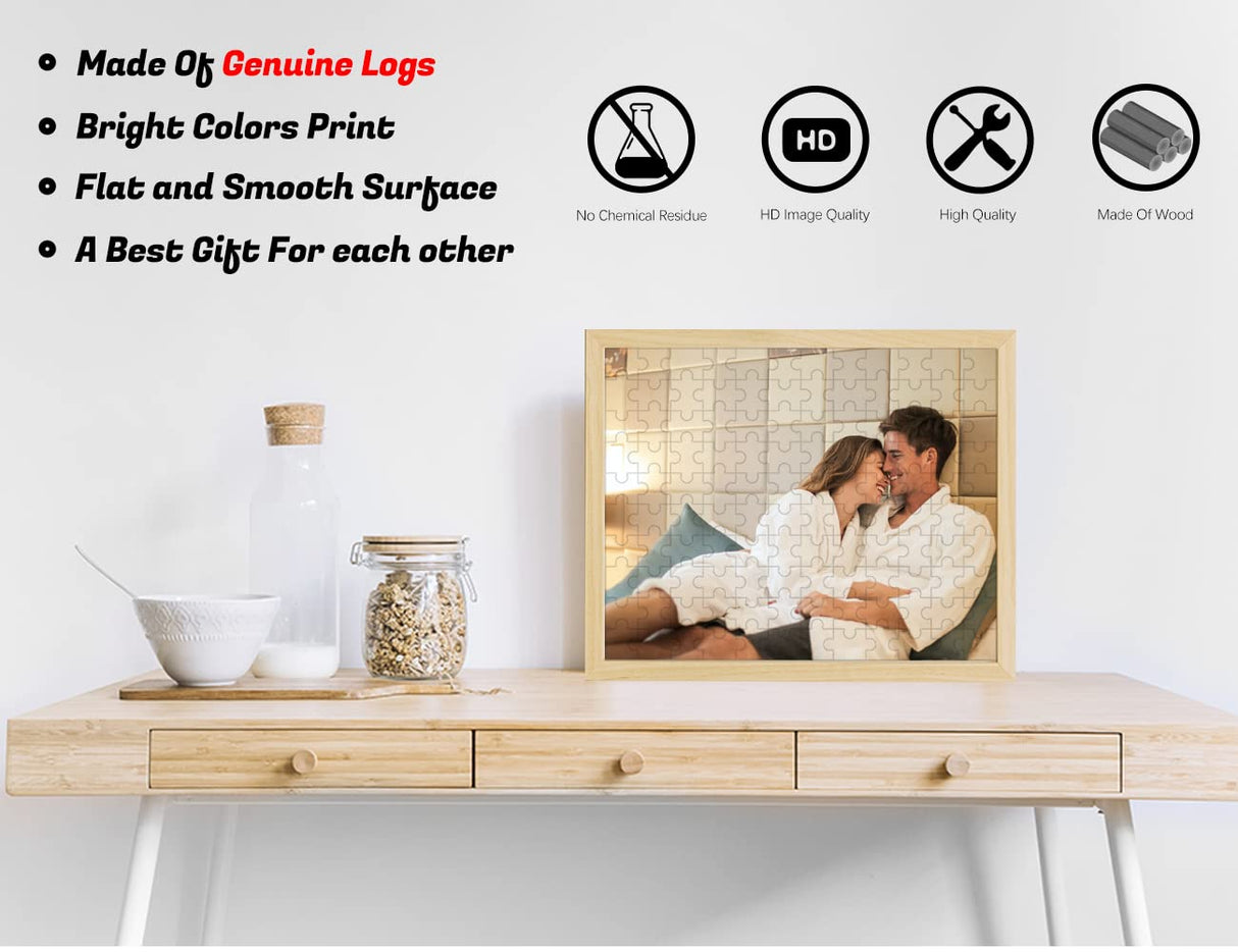 Personalized Picture Frame Puzzles Custom Photo Jigsaw Puzzle 35/70/120/200/300/500/1000 Pieces WERWAES