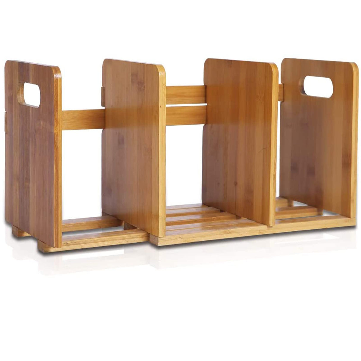 Salafey Expandable Bamboo Desktop Bookshelf - Versatile Organiser for Home and Office Salafey