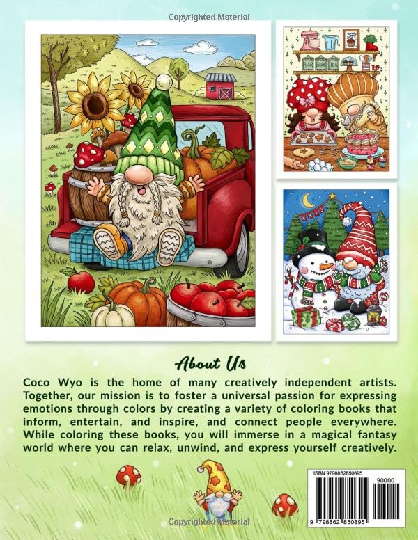 Enchanted Gnomes: Fantasy Coloring Book for Adults with Adorable Gnome Illustrations for Stress Relief and Relaxation ZONULAR