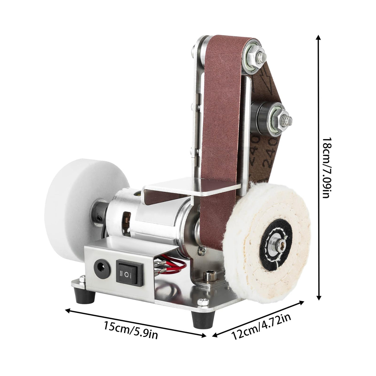 Mini Belt Sander, 7 Adjustable Speed Electric Bench Grinder Sanding Machine, Electric Knife Sharpener Mini Bench Belt Grinder for Metal Working, Knife Making and DIY MIMODA