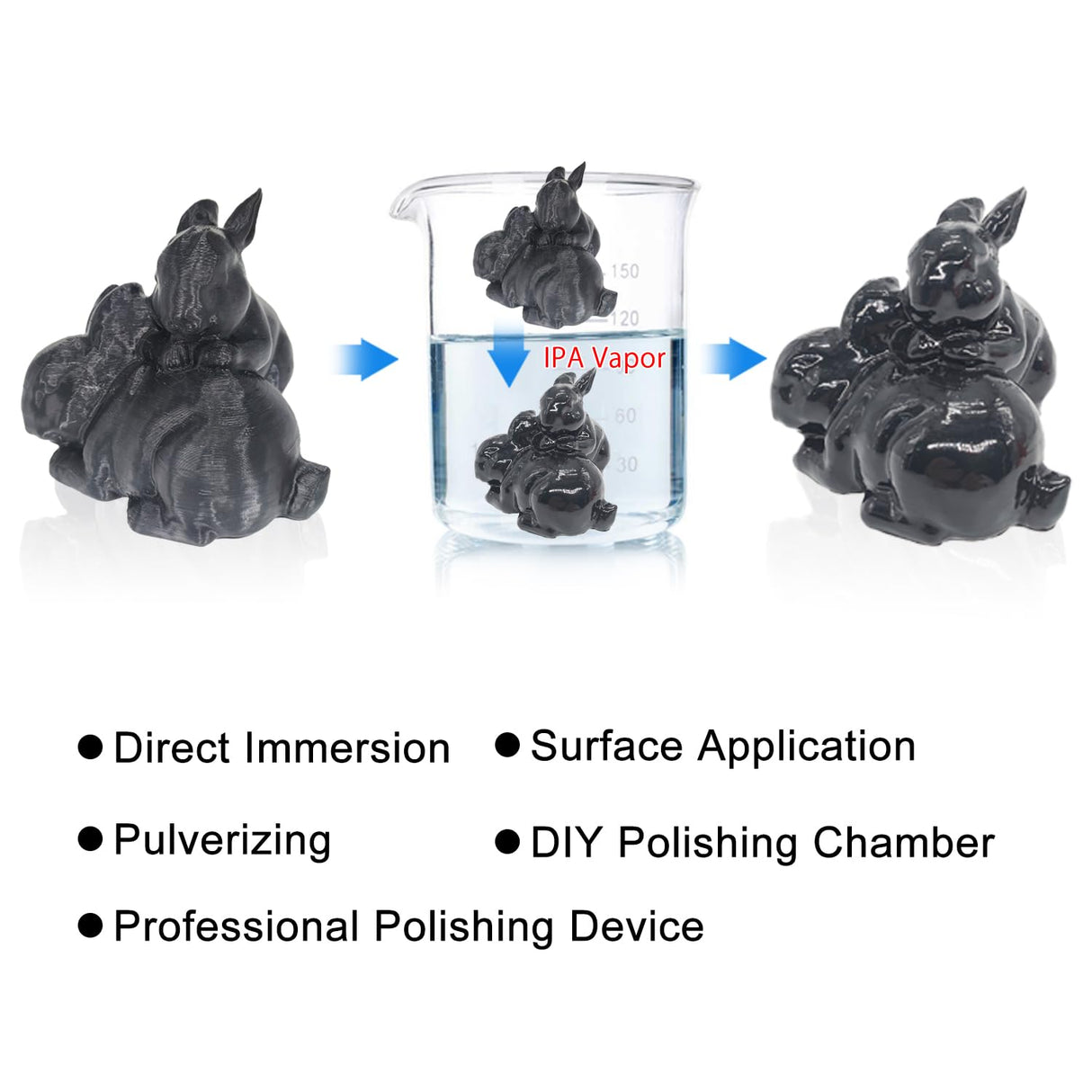 Reprapper Black PVB Filament for 3D Printer - Print Like PLA Filament 1.75mm Easy Smoothable Post Polishing with IPA Alcohol Smooth Finish 1kg (2.2 lbs), Black RepRapper