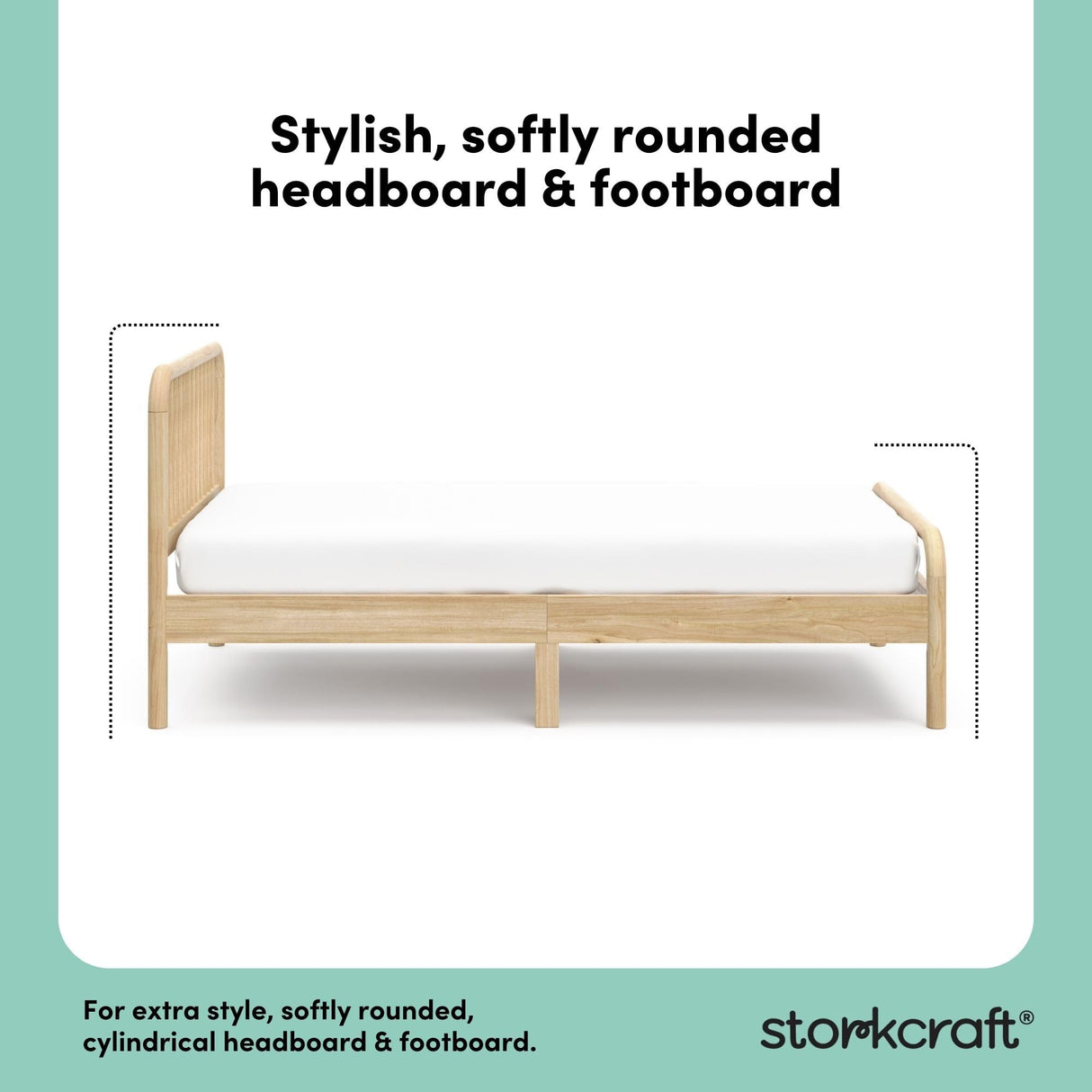 Storkcraft Next Porto Twin Bed (Natural) – GREENGUARD Gold Certified Fits Standard Twin Mattress, Sleek and Elegant Design, Easy to Assembly, Easy-to-Match Style STORKCRAFT