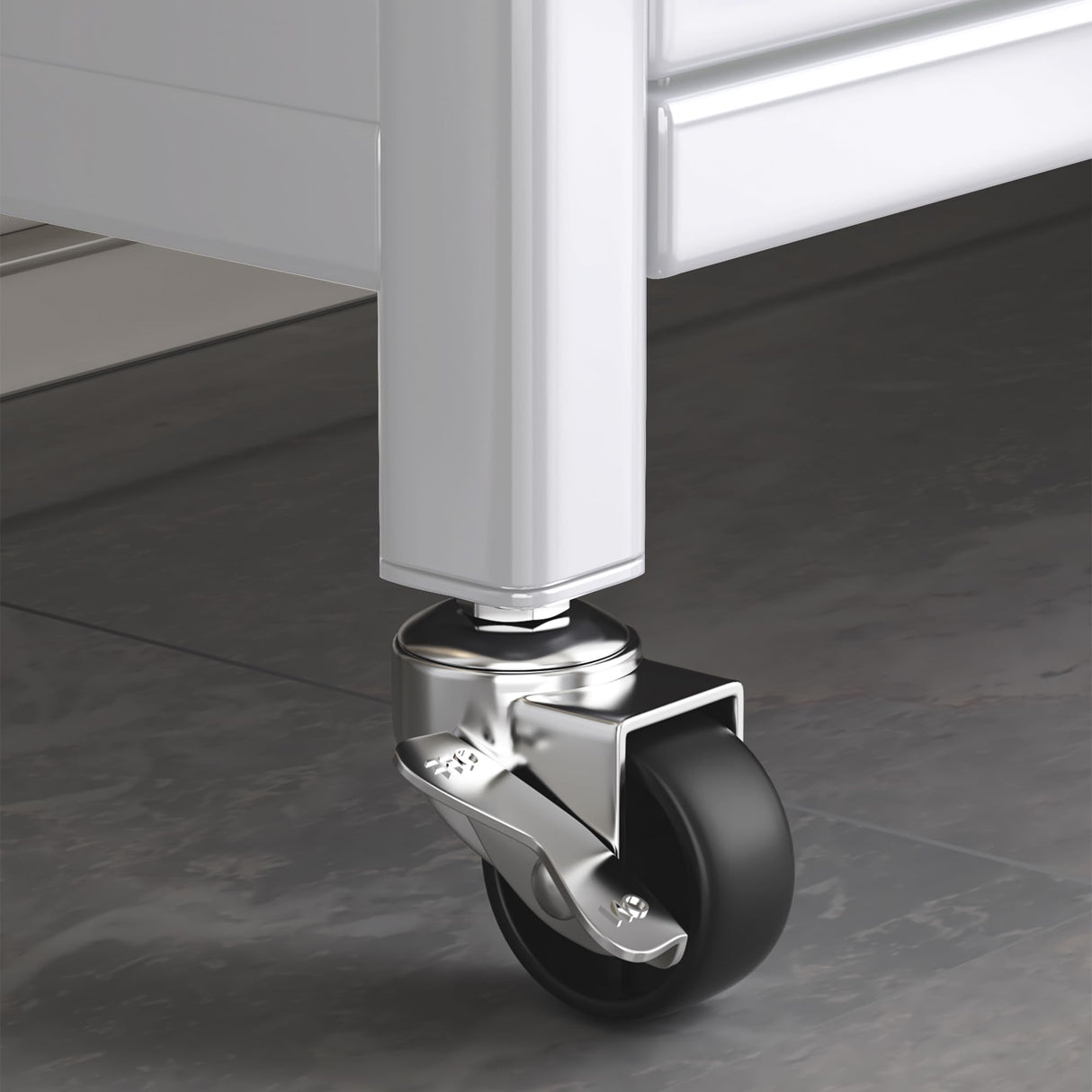 Legendstone Kitchen Pantry Storage Cabinet, 5 Tier 65" H Metal Sideboard with Wheels and Acrylic Glass Door, Modern Kitchen Storage Rack for Home, Office,Pantry (White, 5 Tiers) Legendstone