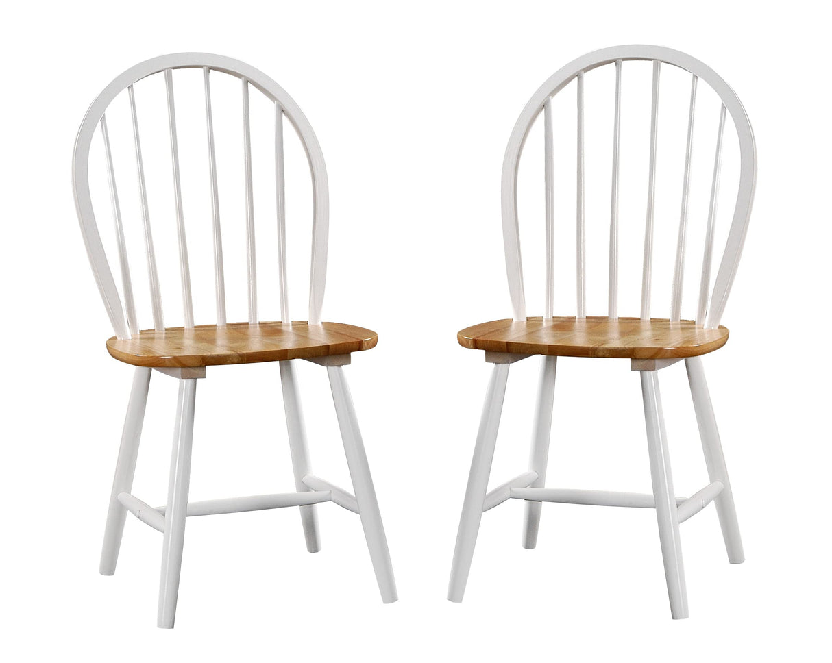 Boraam Farmhouse Dining Chairs, Set of 2-White/Natural Boraam