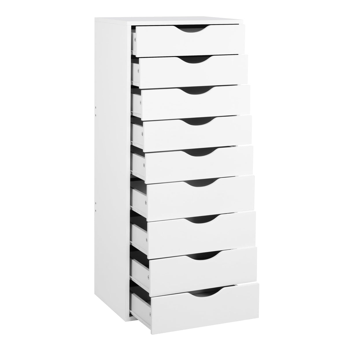 Naomi Home Bianca 9 Drawer Chest, Wood Storage Dresser Cabinet, Large Storage Organizer Makeup Drawer for Closet, Bedroom, 200 lbs Total Capacity - White Naomi Home