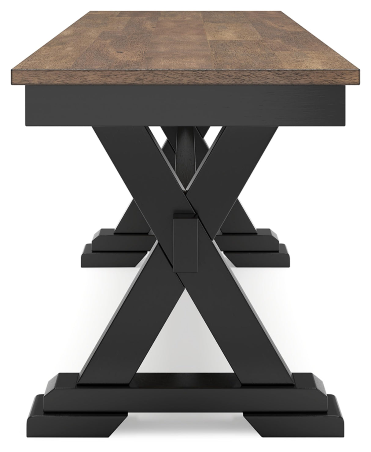 Signature Design by Ashley Wildenauer 50" Dining Bench, 48" W x 16" D x 19" H, Dark Brown & Black Signature Design by Ashley