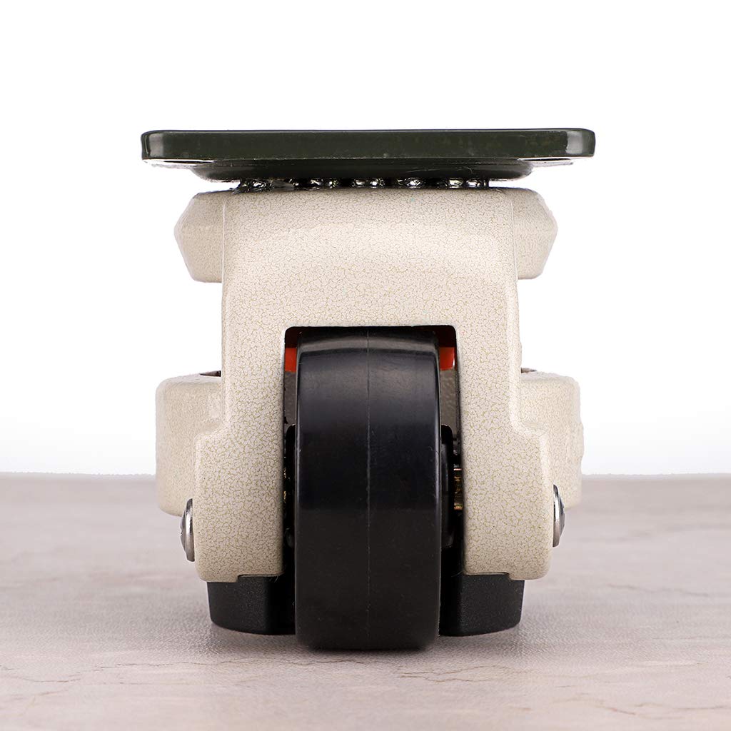 MDLUU Leveling Machine Casters with Rubber Pad, FM-60F Plate Mounted Retractable Workbench Caster, Leveling Feet Wheels, Loading Capacity 551lbs/Per, Pack of 4 MDLUU