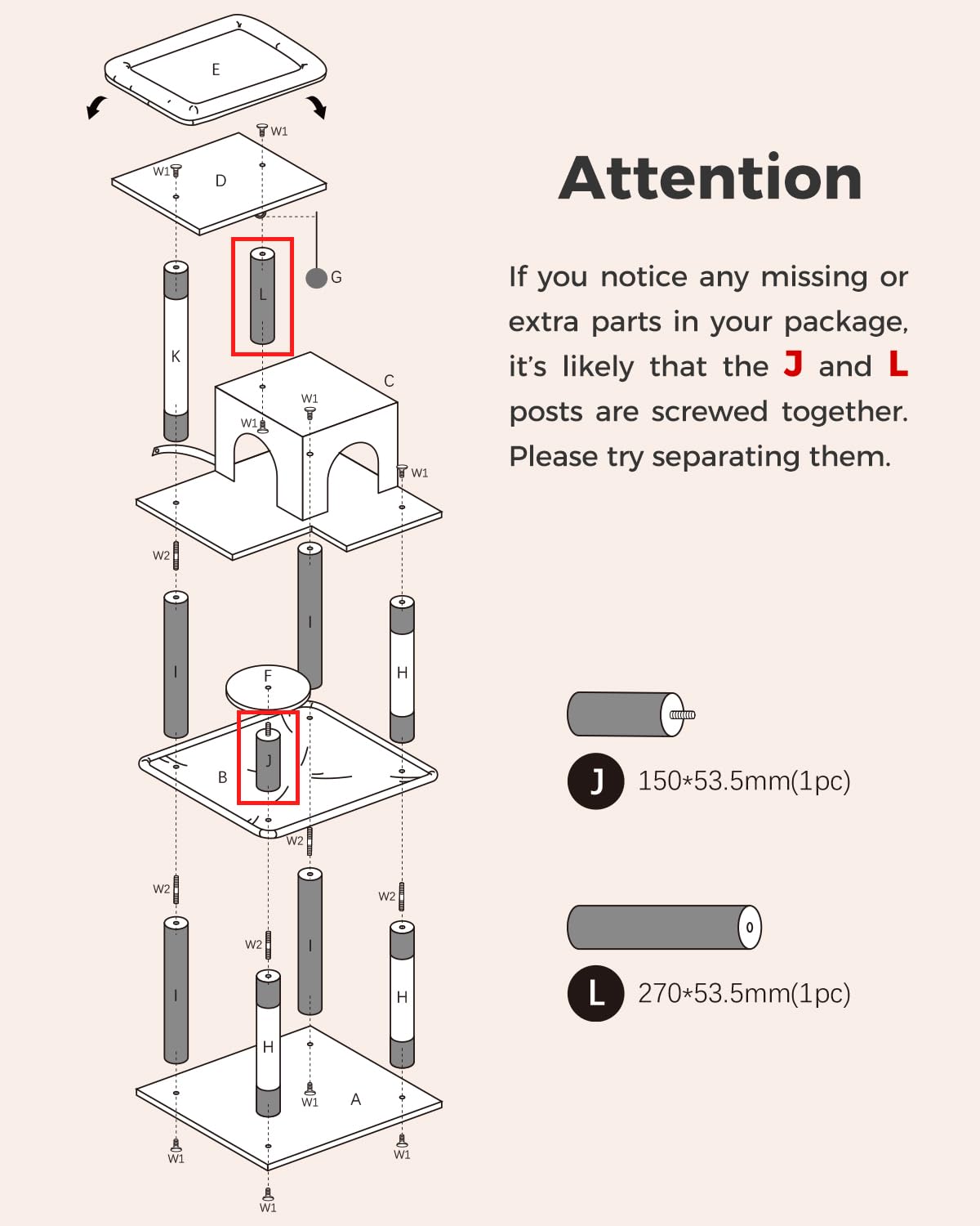 MUTTROS Cat Tree for Large Cats Adult with Metal Plush Big Hammock, 56.3" Cat Tower with 2 Door Condo House, 6-Tier Cat Shelves with Scratching Posts and Large Top Perch, Beige MUTTROS