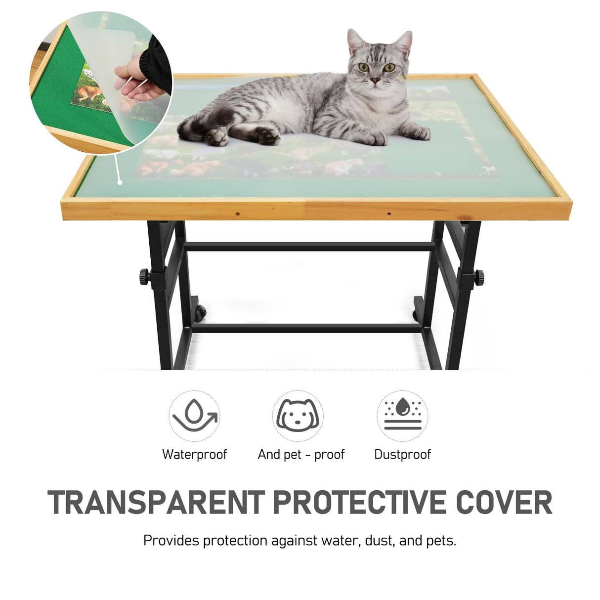 BuilderButler 2000 Pieces Puzzle Table with Wheels, with Drawers and Cover, 40.16"x28.5" Adjustable Height & 45° Tilting, Puzzle Board for Adults BuilderButler