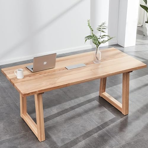 woJKod 6-8 People 6FT Ash Wood Table Rectangular, Kitchen Dining Table, Modern Conference Desk Table for Office-Bouns Socket/Console woJKod