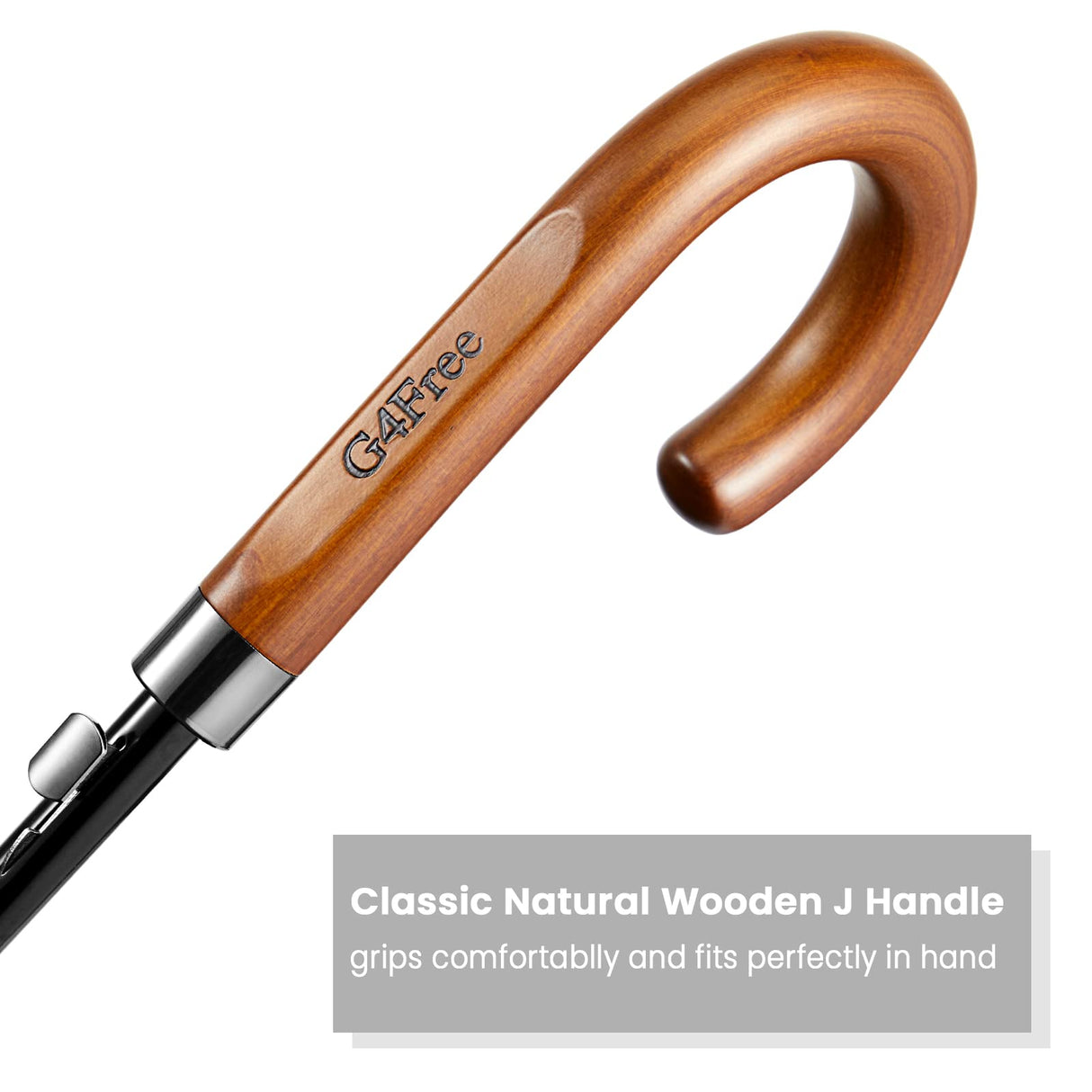 G4Free 54 Inch Large Windproof Umbrella for 2 Persons, 16 Ribs Auto Open Classic Wooden J Handle Cane Stick Golf Rain Umbrellas for Men Women Travel 120cm G4Free