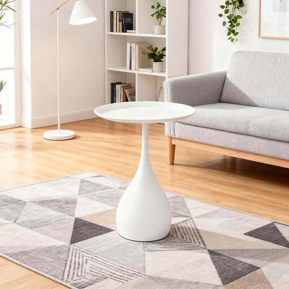 Boho Side Table End Coffee Tables, Unique Aesthetics Minimalist Accent Tables, Multifunction Round Metal Side Tables for Living Room Bedroom Sofa Balcony Couch Patio Yard Garden Indoor & Outdoor