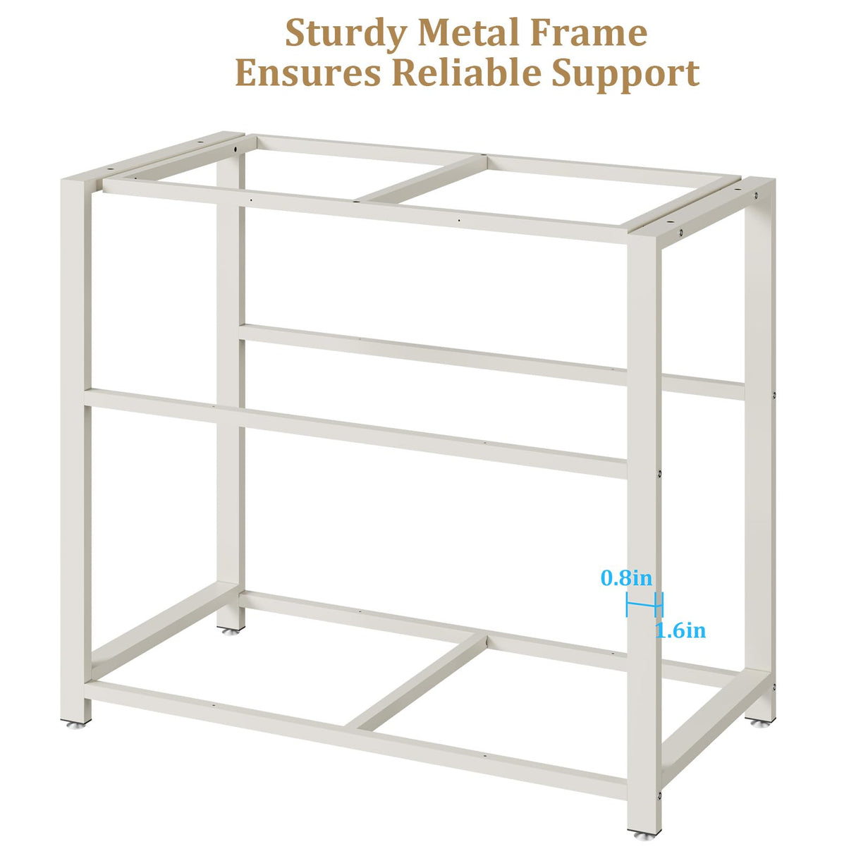 Rresyet 40-50 Gallon Aquarium Stand with Heavy Duty Metal Frame, Fish Tank Stand with Power Outlets, Two Glasses Door Storage Cabinet, Suitable for Turtle Tank, Reptile Tank, White+Brown Rresyet
