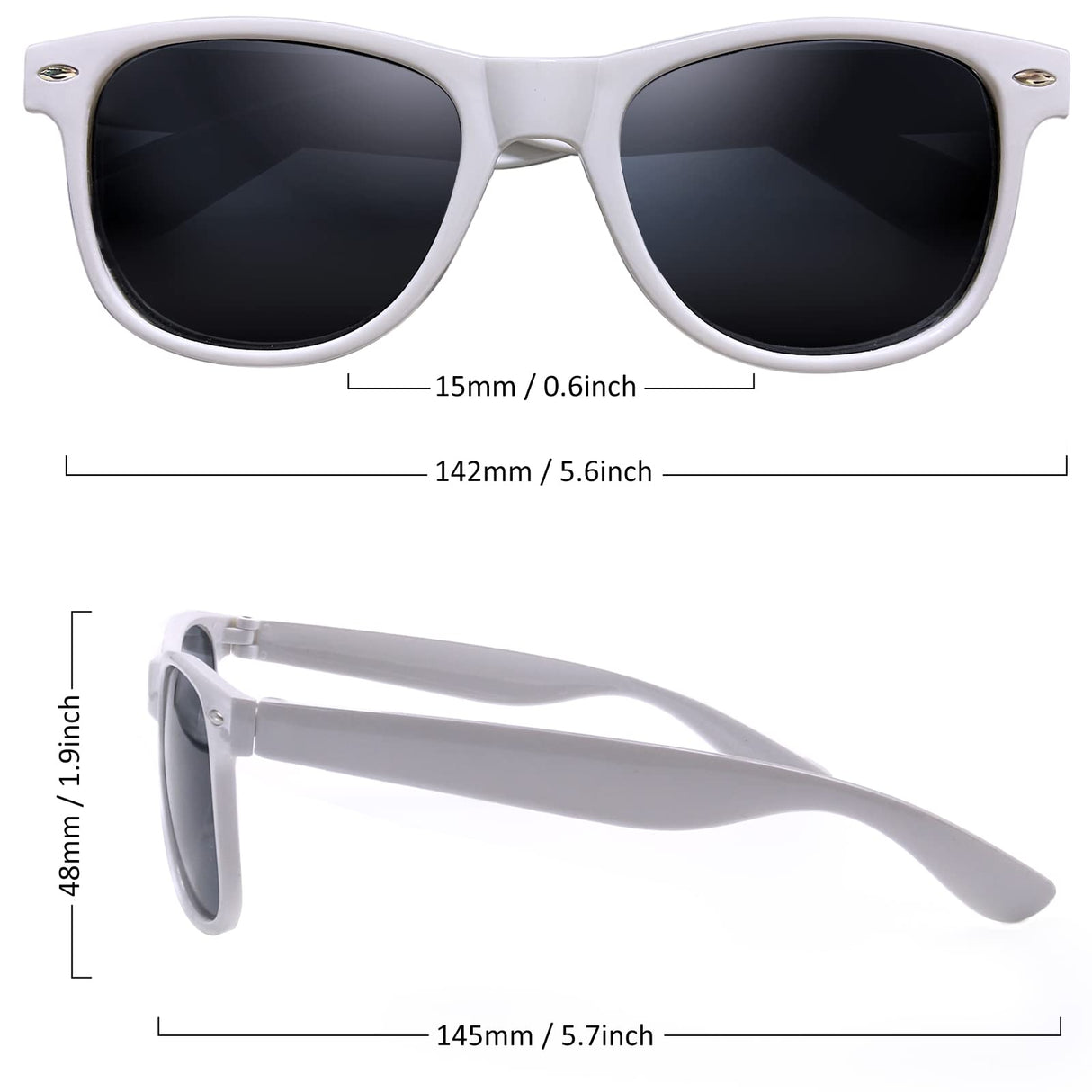 Oleitodh 60 Pack Adult White Sunglasses for Men Women in Bulk Plastic Vintage Retro Style Sunglasses 70s 80s Classic Shades Eyewear Party Prop Favors Supplies Oleitodh