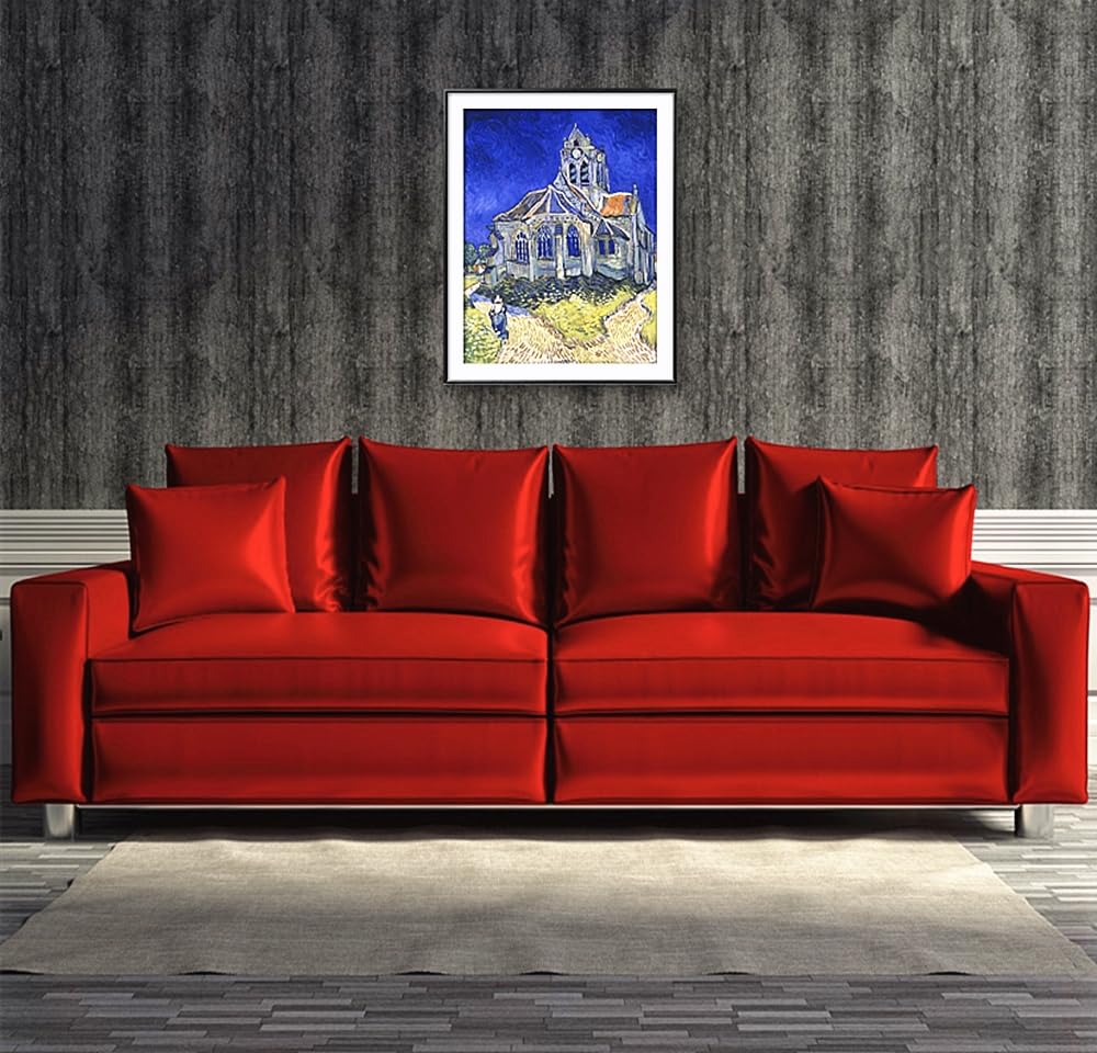 NineHorse Van Gogh Diamond Painting Kits Orville Church,5D Full Drill Diamond Art Kit Canvas Painting Gift for Adults, Home Decor(30x40cm/12x16 inches) NIHO-JIUMA