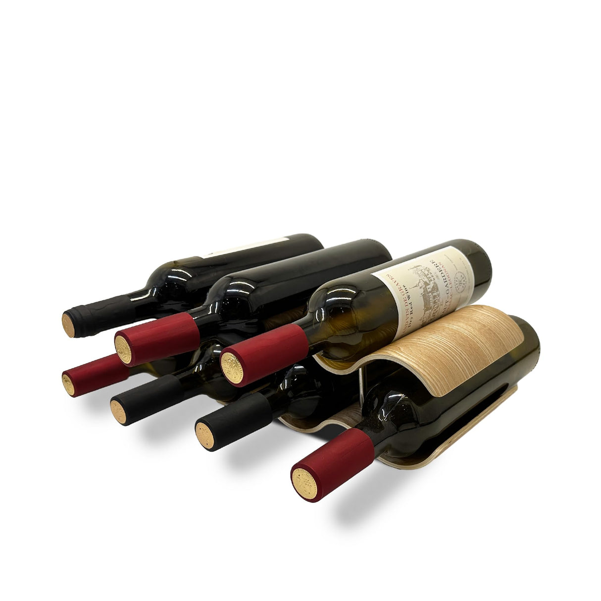 Bellglee Wine Racks Countertop, 2-Tier Wooden Wine Rack Inserts for Cabinet, Bottle Holder Stand, 7 Bottles Freestanding Wine Storage Cabinet Shelf Organizer for Home Décor, Bar and Pantry Bellglee