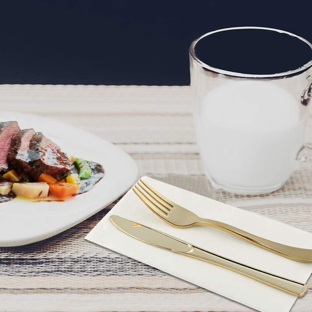 Vplus 400 Pack Premium Quality Guest Towels Disposable Dinner Napkins Soft, Absorbent, Party Napkins for Wedding Reception,Parties, Dinners or Catering Events,and Everyday Use (White, 400) Vplus