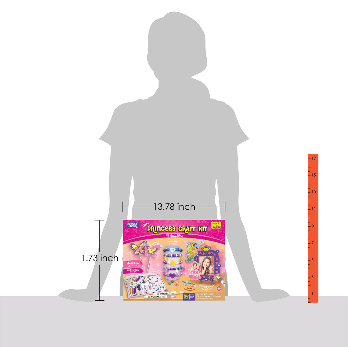 Imagimake Princess Craft Kit | 10 Mess-Free DIY Activities | Bracelet Making Kit, Unicorn Pouch, Butterfly Wands & Photo Frame | Girls Toys Age 6-8 | 5,6,7,8,9,10,11,12 Year Old Girl Birthday Gifts Imagimake