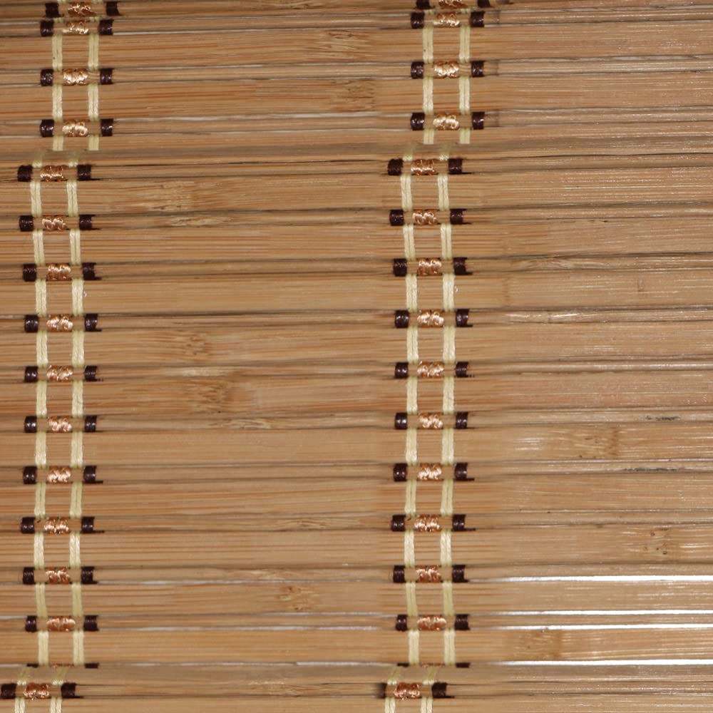 LANTIME Wood Window Roman Shades, Lined Blackout Bamboo Roman Shades Blinds, Easy Installation for Home and Garden, Pattern 1 LANTIME