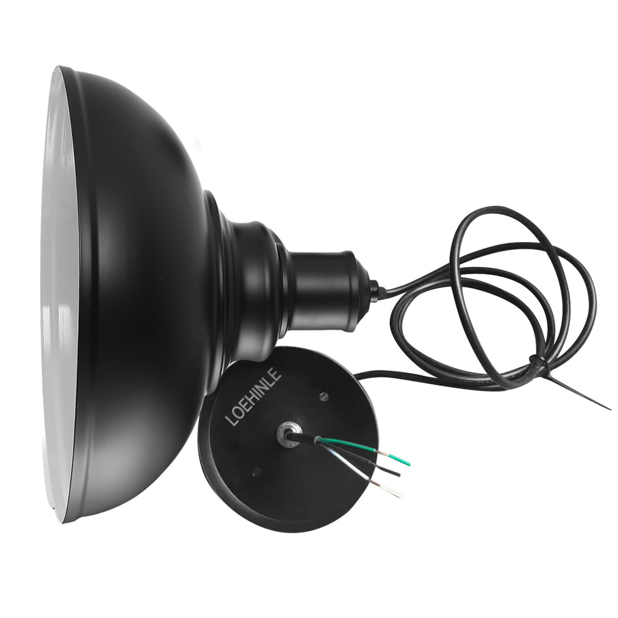 LOEHINLE Pendant Lighting Vintage Industrial Fixtures, Black Metal Farmhouse Lights, Ceiling Lamp for Kitchen Home Island Dining Room Bedroom, 11.4 inches LOEHINLE