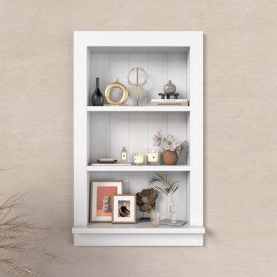 Recessed Medicine Cabinet with Shelves – in-Wall Medicine Cabinet Organizer for Bathroom, Kitchen or Bedroom – Modern White Niche Storage Cabinet 14x24