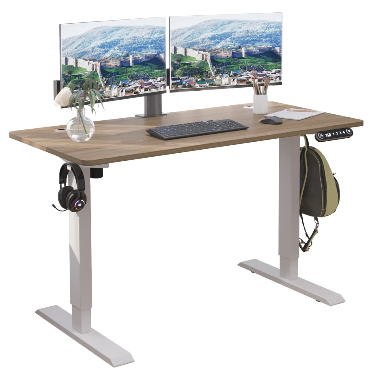 bilbil Electric Standing Desk 48 x 24 Inches, Height Adjustable Stand Up Desk Home Office Desks with 4 Memory Presets bilbil