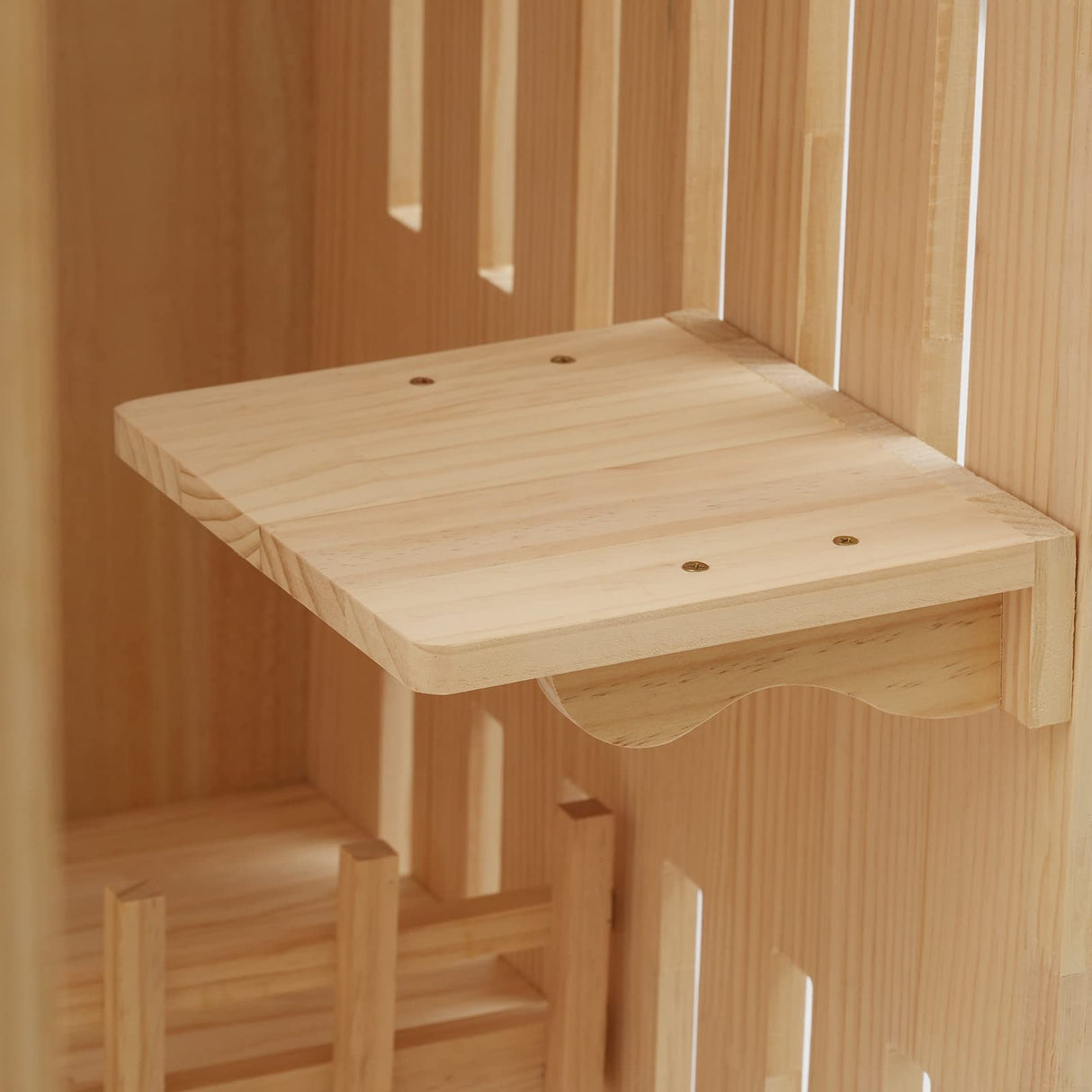 Wooden Cat House, Large Cat Condo for Indoor and Outdoor Cats, Luxury Multi-Feature Cat Condo with Cat Scratching Posts, Cat Villa on Wheels, Catio Cat Enclosure for Cats and Breeds QIUTMER