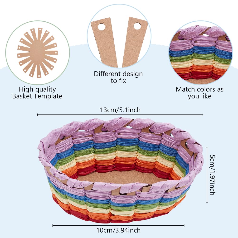 FREEBLOSS 15 Set Basket Weaving Kit Basket Making Kit for Beginners Creative Woven Bowl Raffia Basket Arts and Crafts Projects with Instruction Easter Basket Activities for Easter Eggs FREEBLOSS