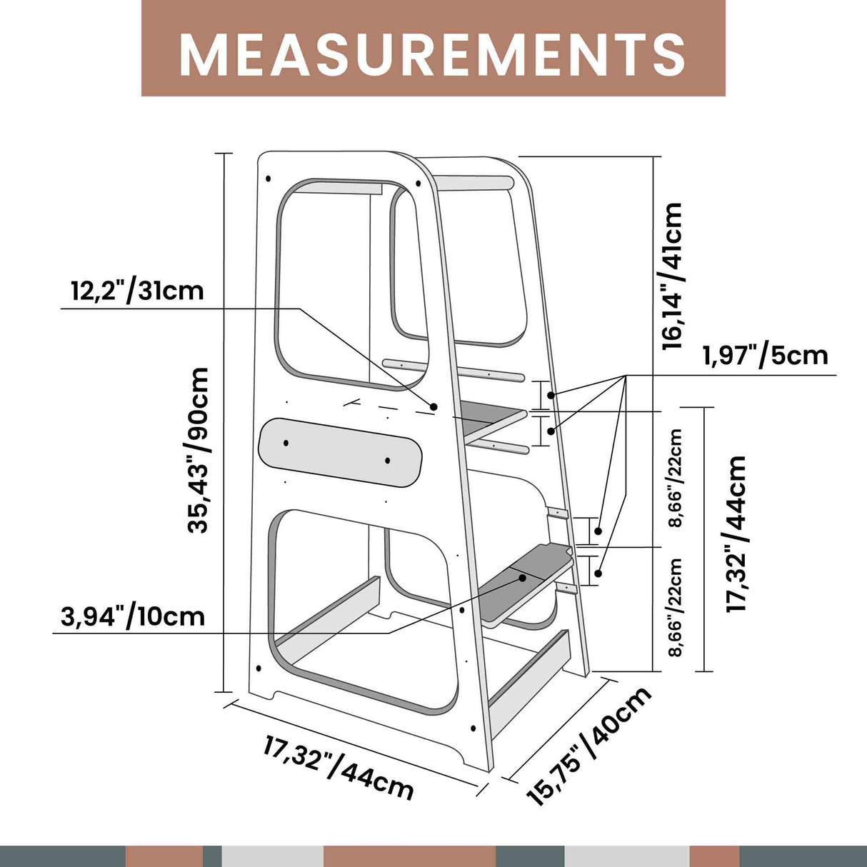 Kitchen tower, Kitchen observation tower, Safety stool, Toddler step stool, Kid Step Stool, Activity tower, Montessori tower, Stepping stool Sweet Home From Wood