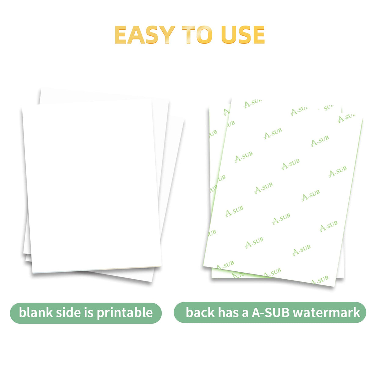 A-SUB Sublimation Paper- 150 Sheets Heat Transfer Paper 8.5x11 inch Compatible with Inkjet Sublimation Printer 105g A-SUB