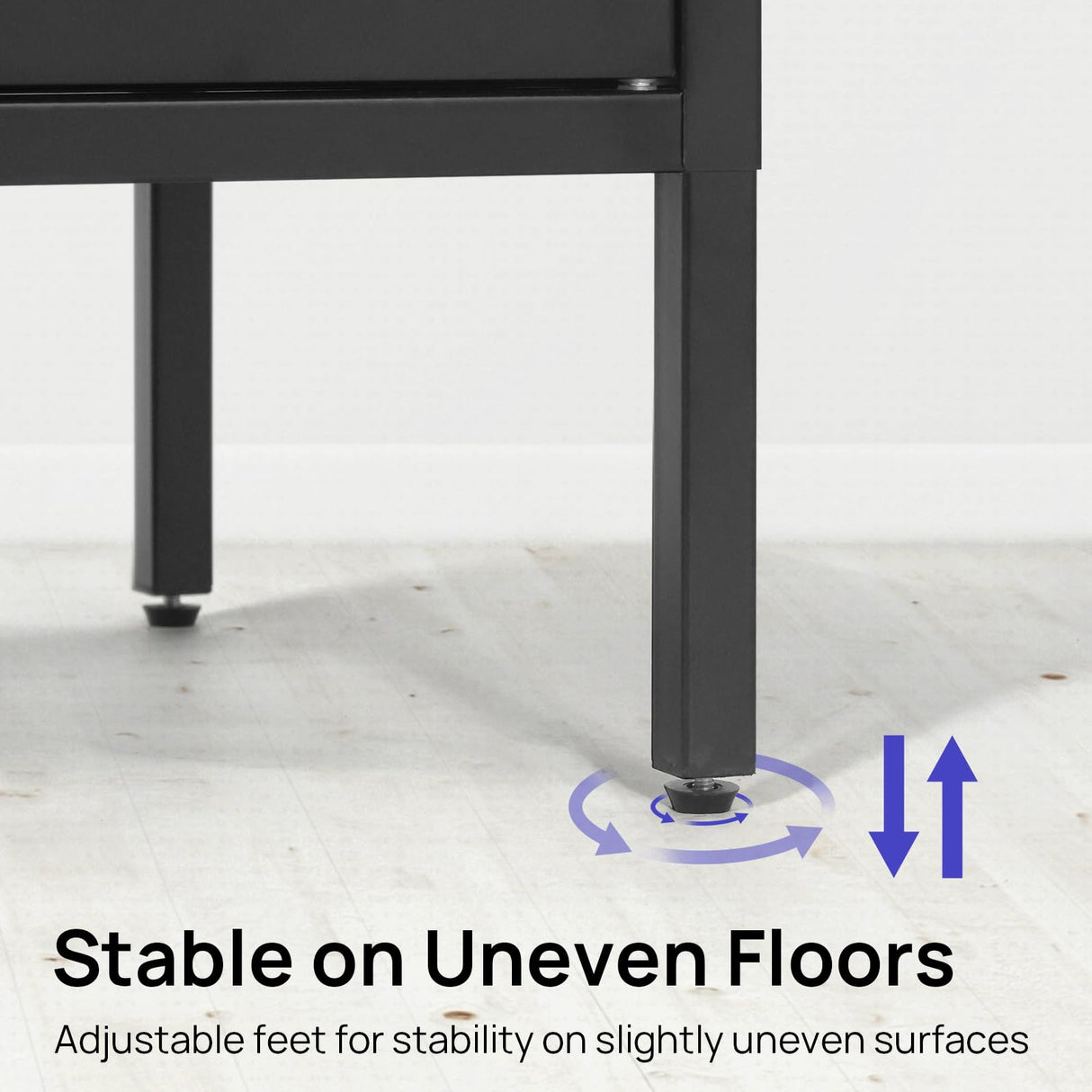 ALBAD Metal Storage Cabinet with Mesh Doors and Adjustable Shelves, Free Standing Sideboard Buffet Cabinet for Kitchen, Living Room, Dining Room, Home Office (Black) ALBAD