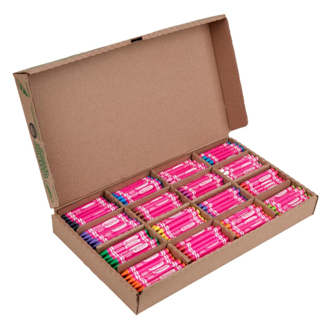 Crayola Construction Paper Crayons Classpack, Bulk Assorted School Supplies, 16 Colors, 400/Set (Packaging May Vary) Crayola