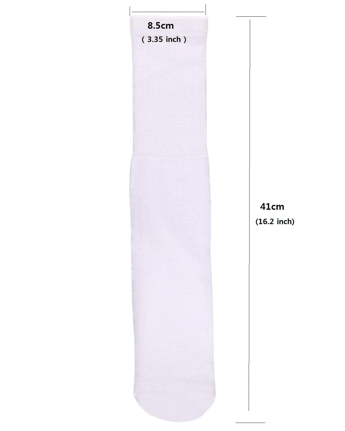 NC Hosiery Blank White Sublimation Socks- Printable, Subready in 9-12 Large Size For Teen and Adult in 6 Pair Pack, Create and Print Your Own Personalized Logo In Vibrant Colors NC Hosiery