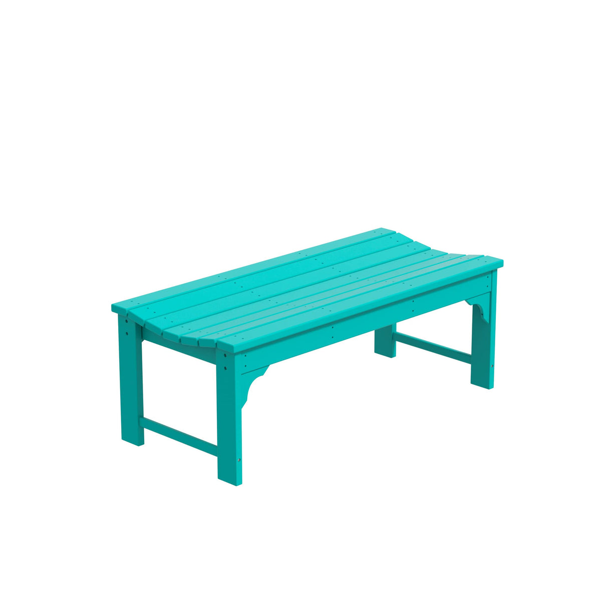 WO Home Furniture 48" Modern Backless Bench, HDPE Plastic, Turquoise WO WESTIN OUTDOOR
