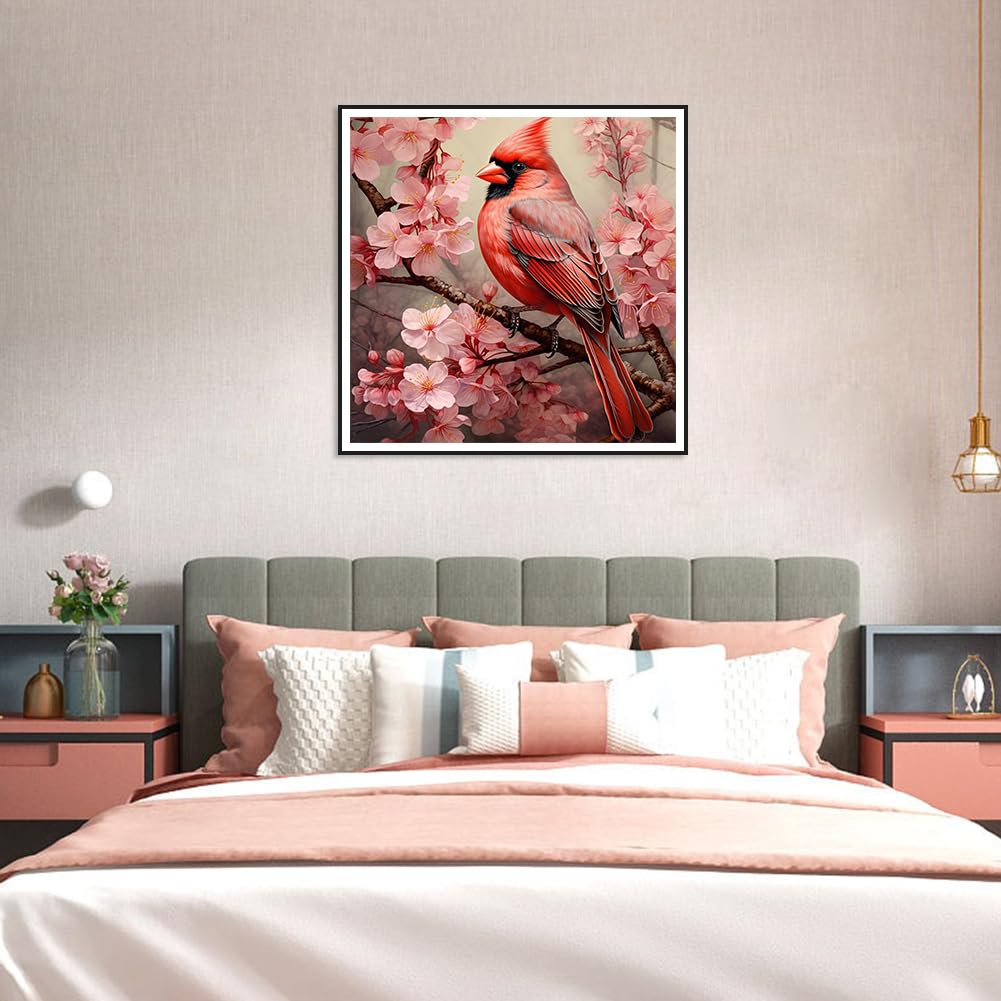 Anuver Cardinal Diamond Painting Kits for Adults, 5D DIY Diamond Art Kits for Beginners, Full Drill Diamond Painting Kits for Home Wall Decor, Bird, 12x12 Inch Anuver