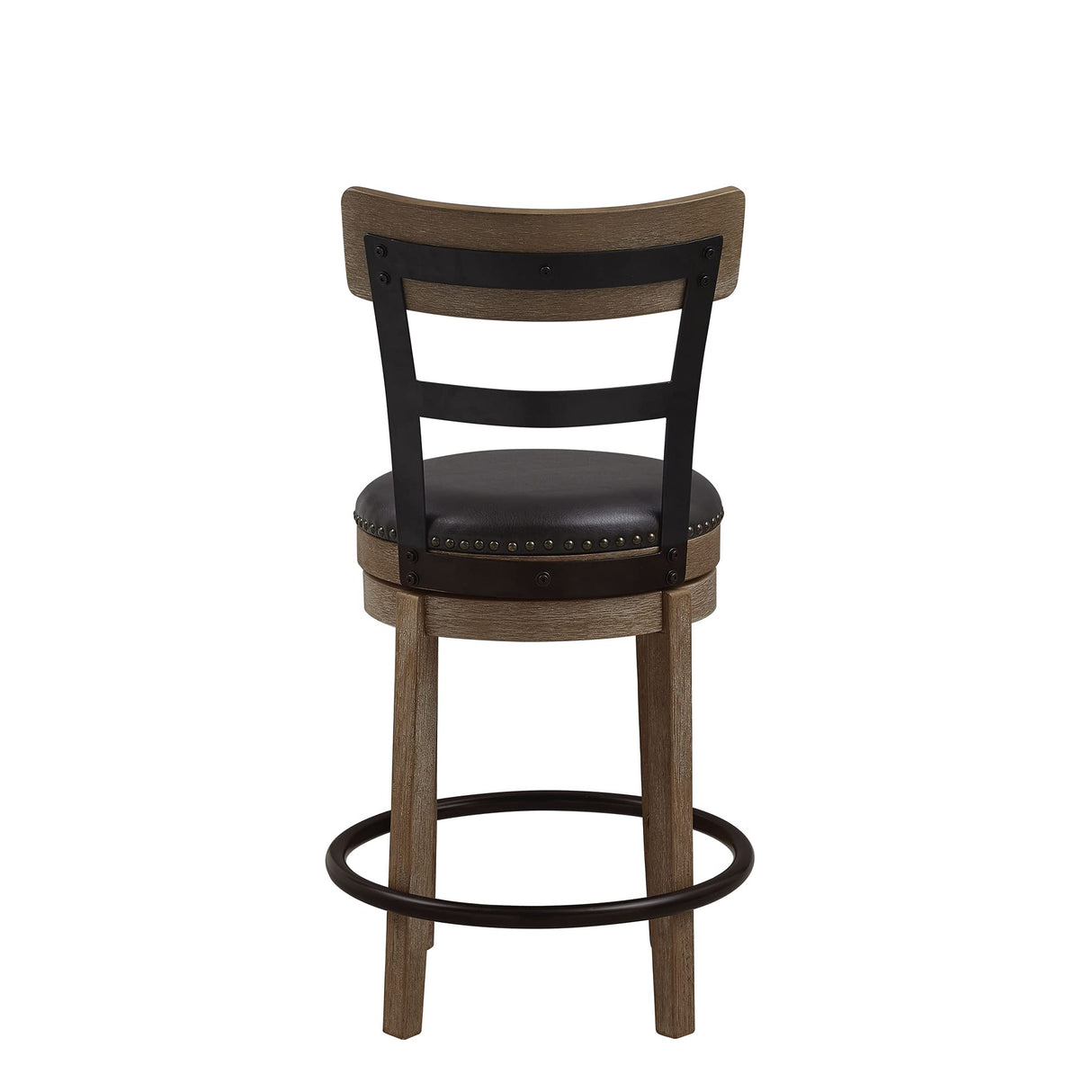 Ball & Cast Swivel Counter Height Barstool 24 Inch Seat Height Light Brown Set of 1, Brown Seat Ball & Cast