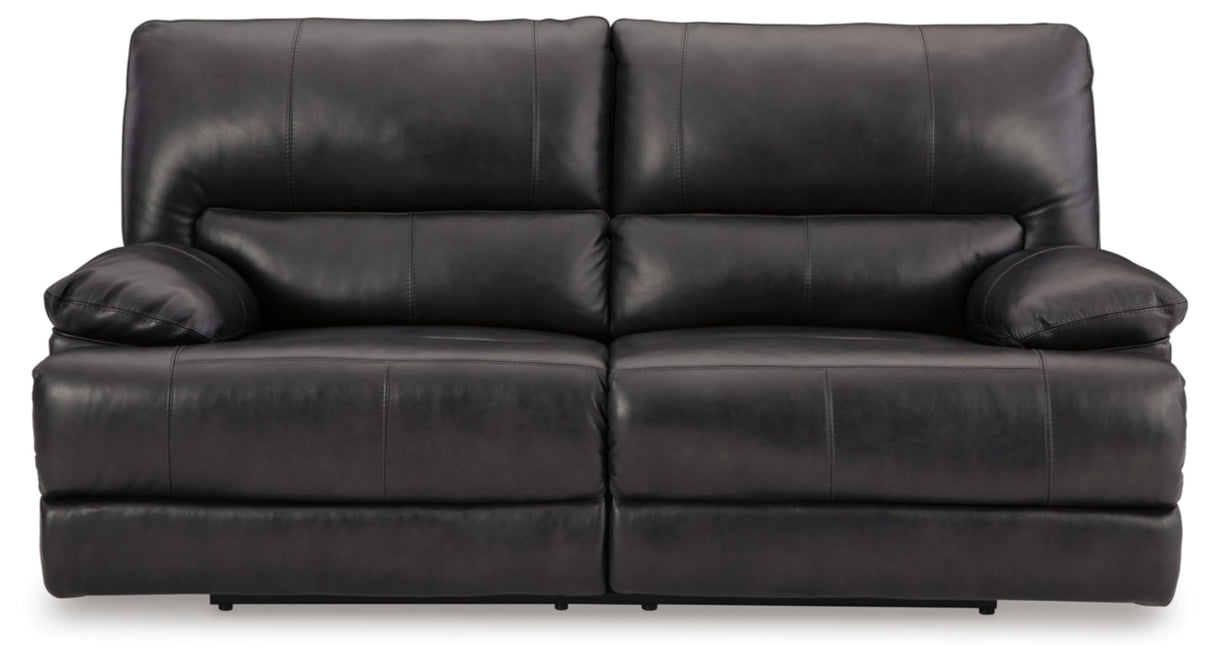 Signature Design by Ashley Mountainous Modern Leather Match Wall Hugger Power Reclining Sofa with Adjustable Headrest and USB Ports, Black Signature Design by Ashley