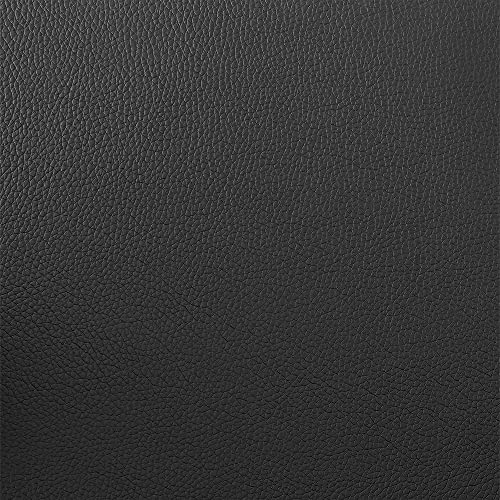 Armen Living Panda Mid Century Modern Upholstered Fabric and Walnut Wood Dining Accent Chair for Kitchen Table Desk Vanity, 20 x 31 x 25, Black Faux Leather Armen Living