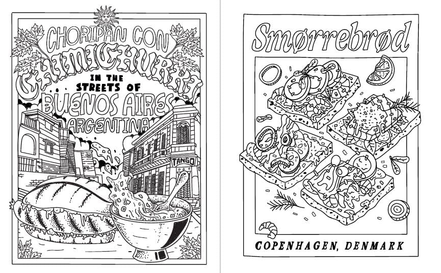 Street Food Coloring Book: Delicious Treats from Cities around the World WoodArtSupply