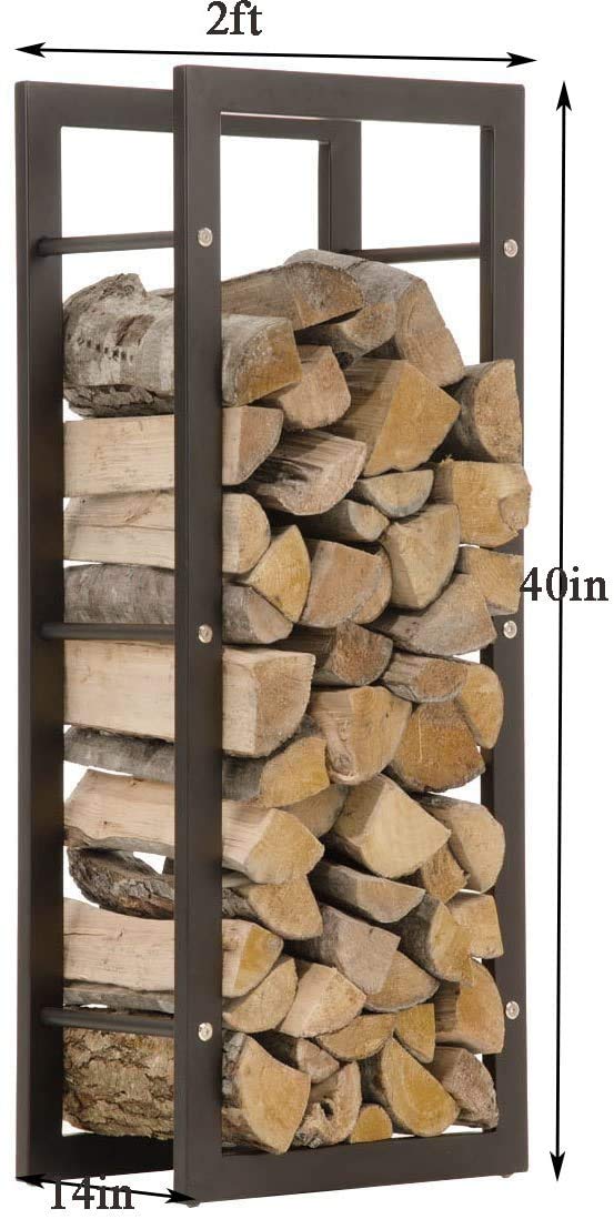 WGX Indoor/Outdoor Decorative Firewood Storage Log Rack Holder (2-Feet Log Rack) WGX Design For You