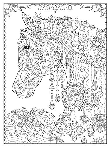 Creative Haven Dream Horses Coloring Book: Relax & Find Your True Colors (Adult Coloring Books: Animals) Dover Publications