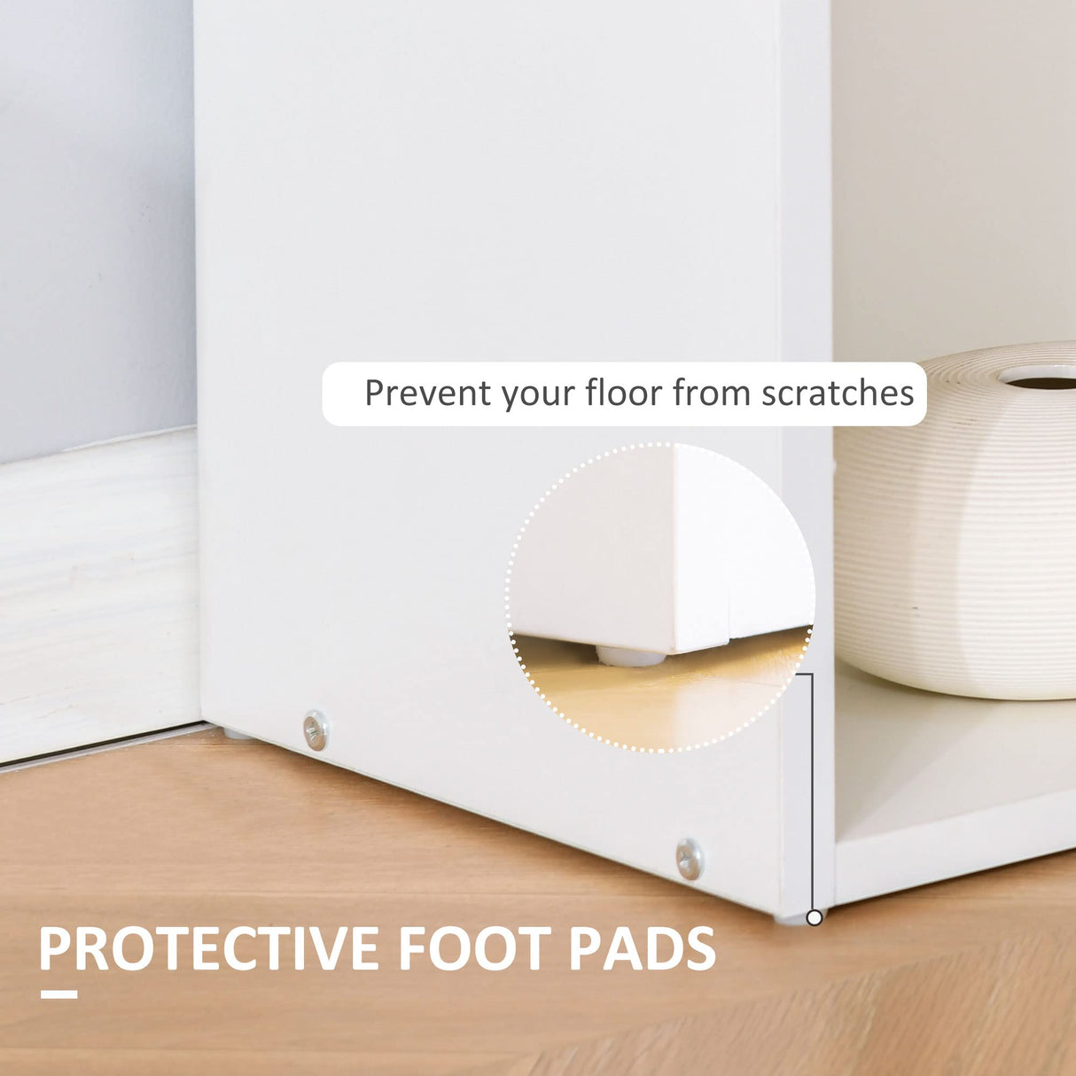 HOMCOM 47" Modern White Home Office Desk with 6-Tier Storage Shelves HOMCOM