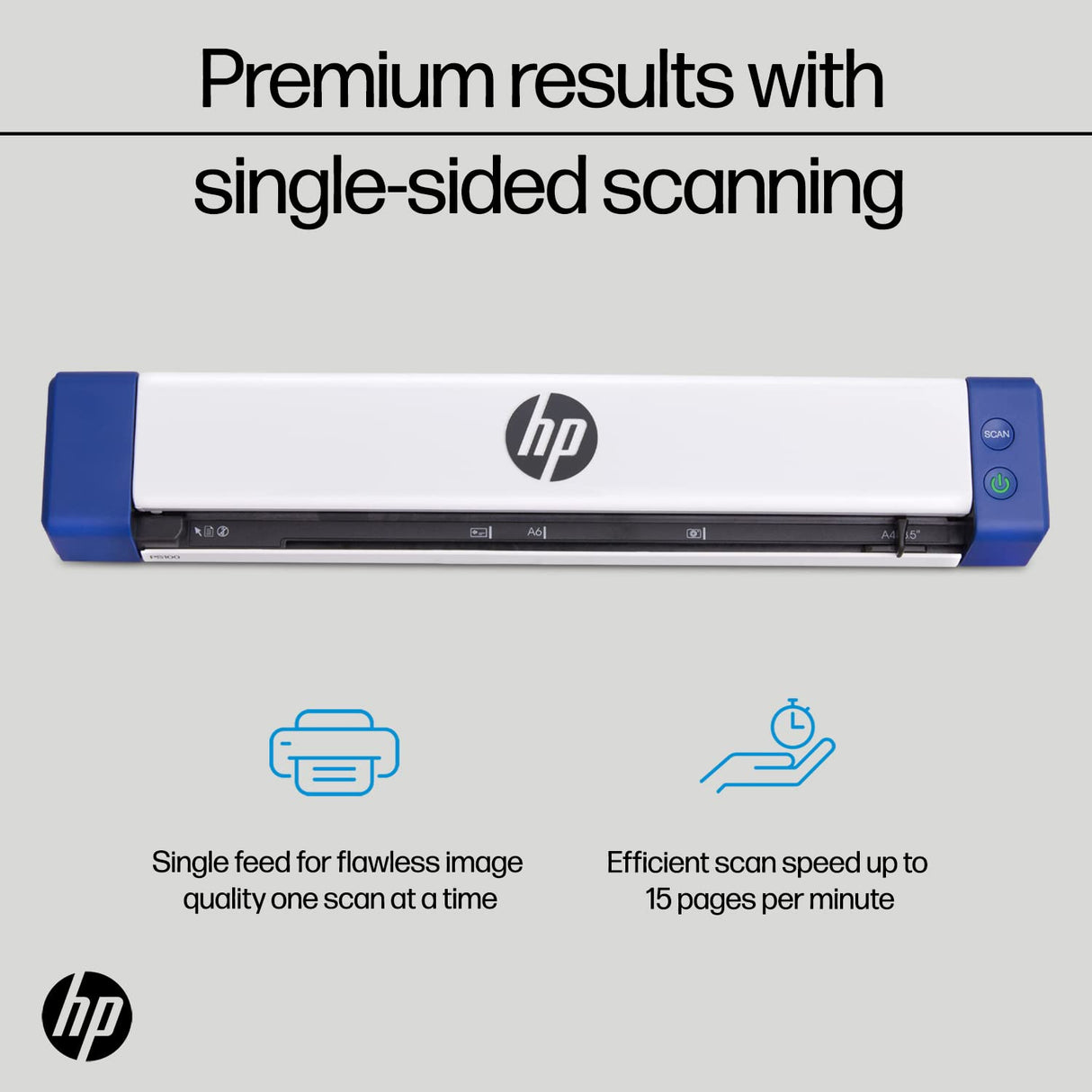HP Small USB Document & Photo Scanner for Portable 1-Sided Sheetfed Digital Scanning, Model HPPS100, for Home, Office & Business, PC and Mac Compatible, HP WorkScan Software Included HP