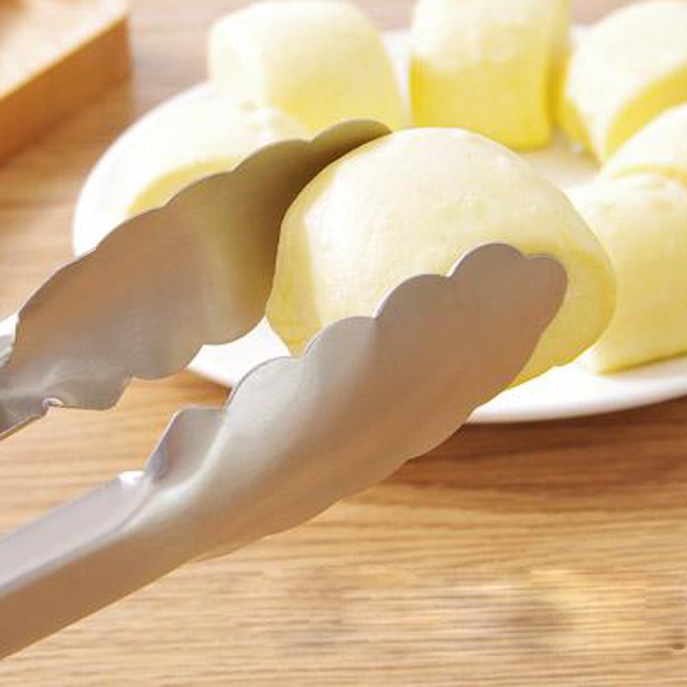 304 Stainless Steel Kitchen Cooking Tongs, 9" and 12" Set of 2 Sturdy Grilling Barbeque Brushed Locking Food Tongs with Ergonomic Grip, Black ALLWIN-HOUSEWARE W