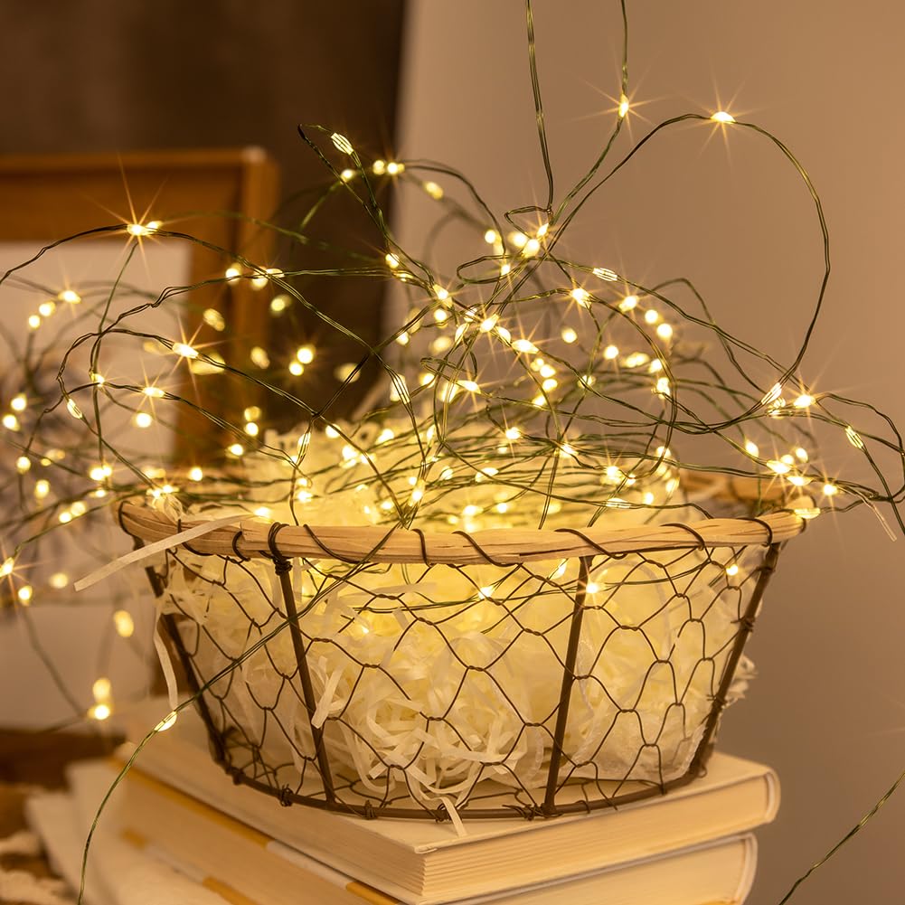 ZELUXDOT Fairy Lights Plug in,660FT 2000 LEDs Waterproof String Lights,Green Copper Wire,LED Lights Stirp with Remote 8Modes for Indoor Outdoor Christmas Wedding Birthday Patio Garden Decor,Warm White ZELUXDOT