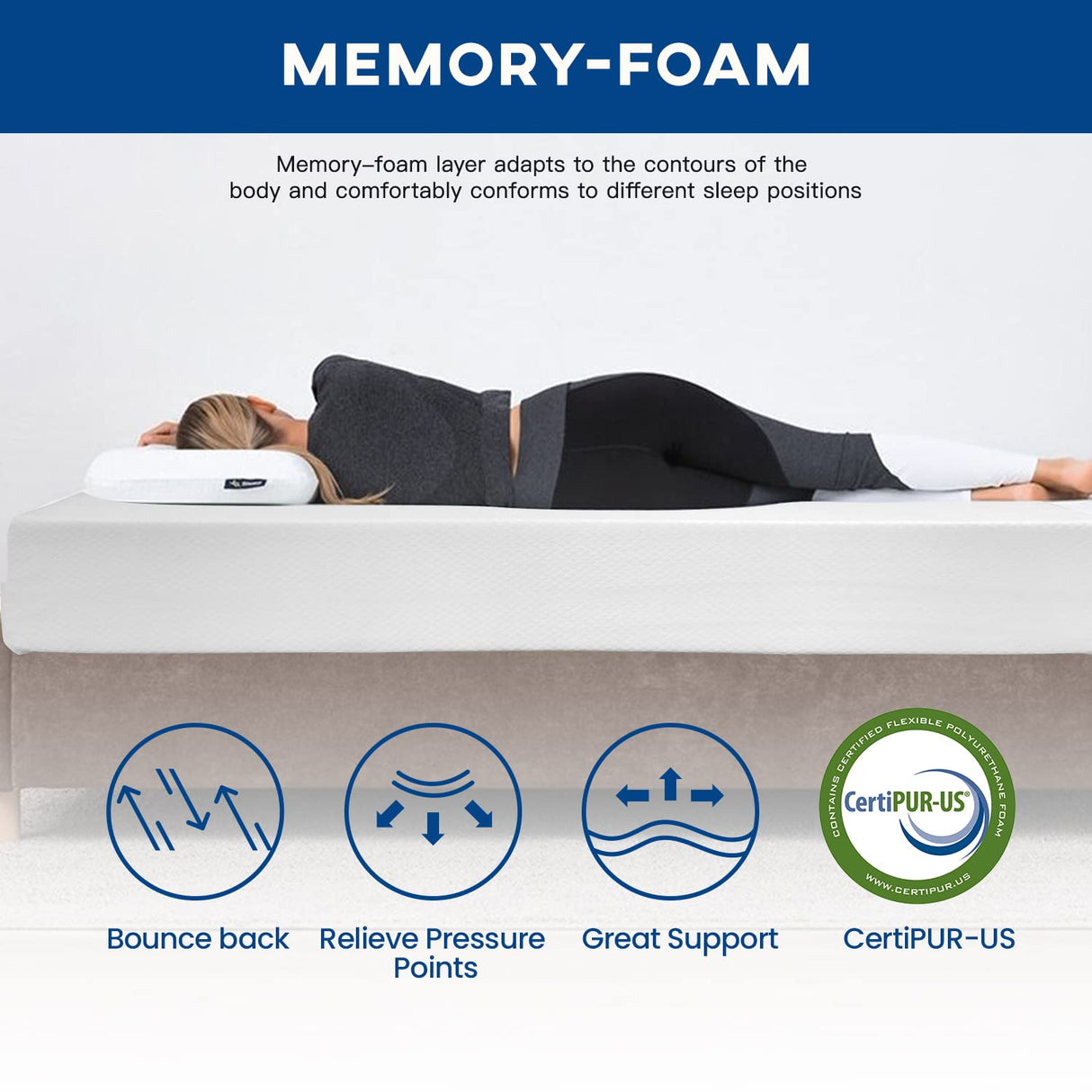 FDW 14 inch Gel Memory Foam Mattress Medium Firm Mattresses for Cool Sleep Relieving No Fiberglass CertiPUR-US Certified Mattress in a Box,King FDW